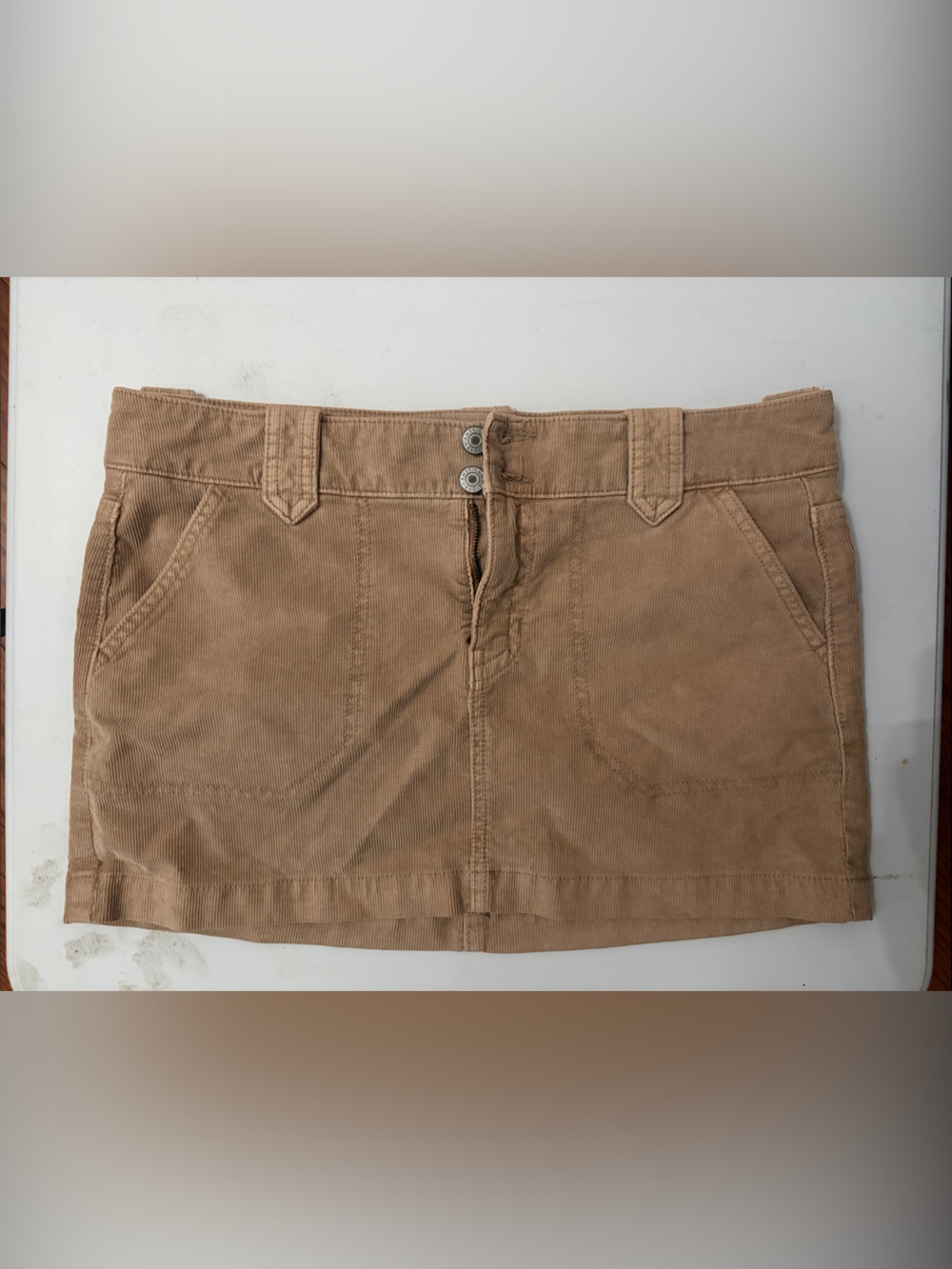 American Eagle Tan Corduroy Mini Skirt